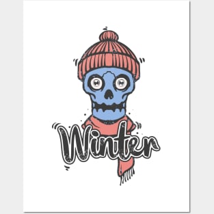 Winter skull Posters and Art